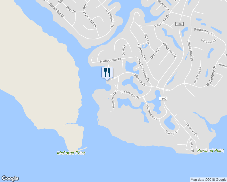 map of restaurants, bars, coffee shops, grocery stores, and more near 4009 Marina Drive in New Bern
