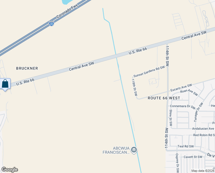 map of restaurants, bars, coffee shops, grocery stores, and more near 99999 Sunset Gardens Road Southwest in Albuquerque