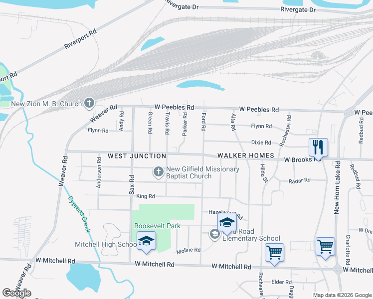 map of restaurants, bars, coffee shops, grocery stores, and more near 554 Nonconnah Road in Memphis