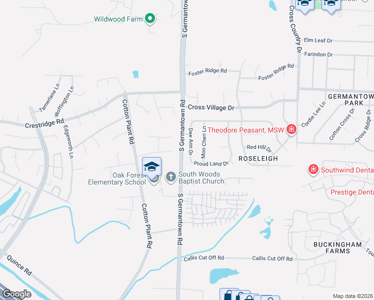 map of restaurants, bars, coffee shops, grocery stores, and more near 3105 Dee Ann Drive in Memphis