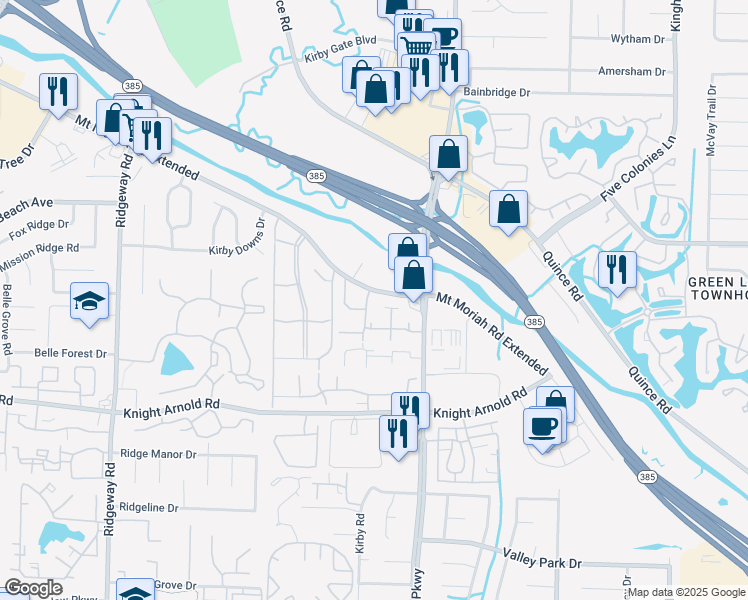 map of restaurants, bars, coffee shops, grocery stores, and more near 3094 Autumnwood Avenue in Memphis