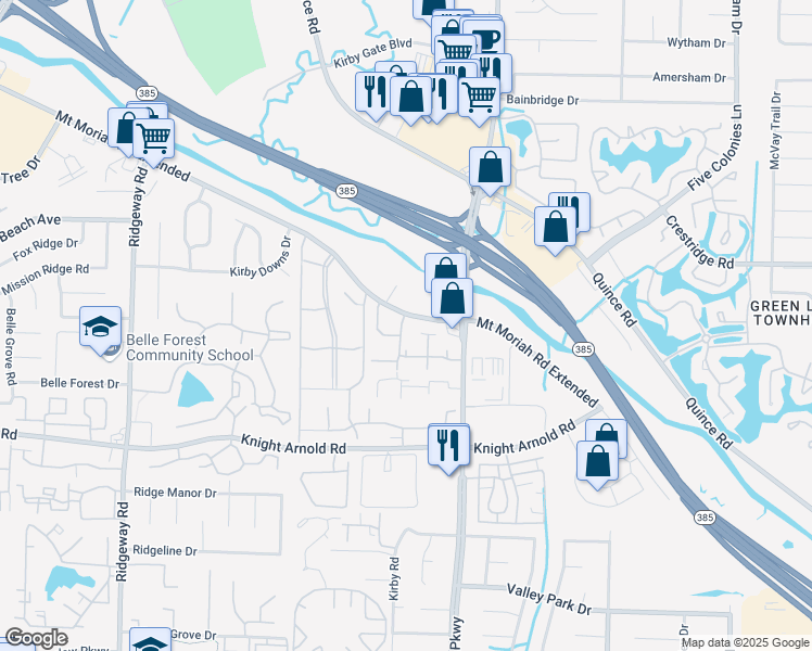 map of restaurants, bars, coffee shops, grocery stores, and more near 3094 Autumnwood Avenue in Memphis