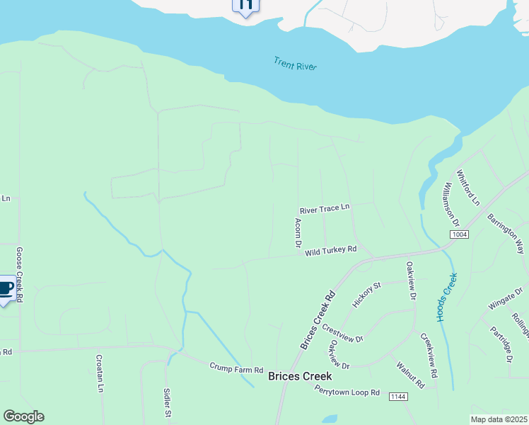 map of restaurants, bars, coffee shops, grocery stores, and more near 115 Ferret Run Lane in New Bern