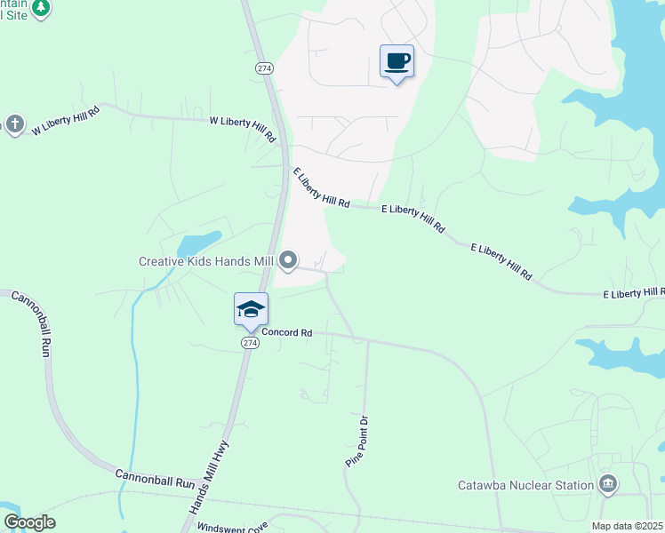 map of restaurants, bars, coffee shops, grocery stores, and more near 3228 Ferguson Long Road in York