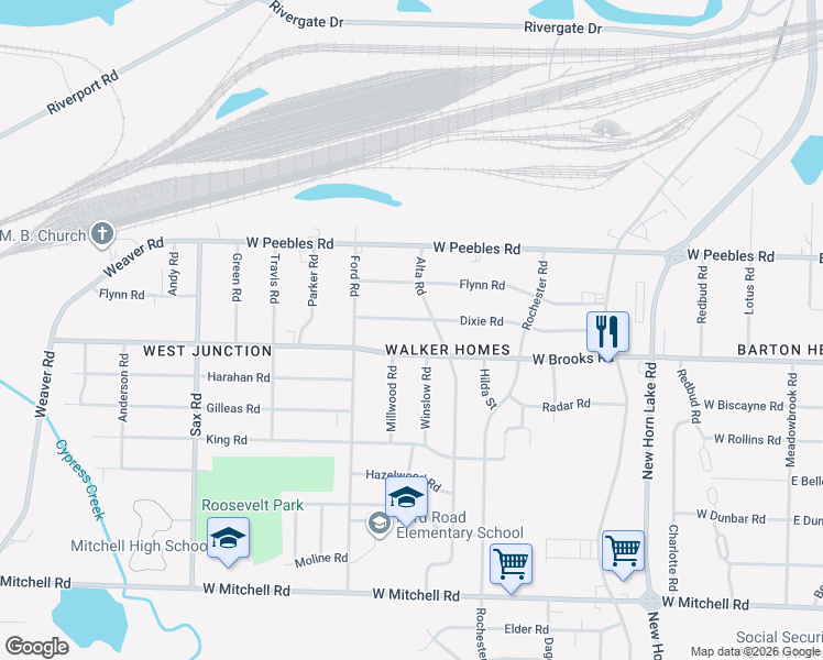 map of restaurants, bars, coffee shops, grocery stores, and more near 429 Dixie Road in Memphis