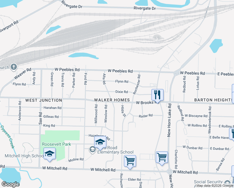 map of restaurants, bars, coffee shops, grocery stores, and more near 369 Dixie Road in Memphis