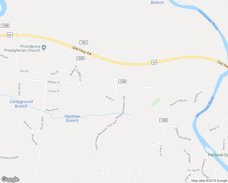 map of restaurants, bars, coffee shops, grocery stores, and more near 142 Smoke Rise Drive in Murphy