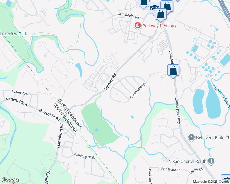 map of restaurants, bars, coffee shops, grocery stores, and more near 10108 Single Oak Court in Pineville