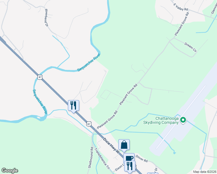 map of restaurants, bars, coffee shops, grocery stores, and more near 248 Pleasant View Circle in Jasper