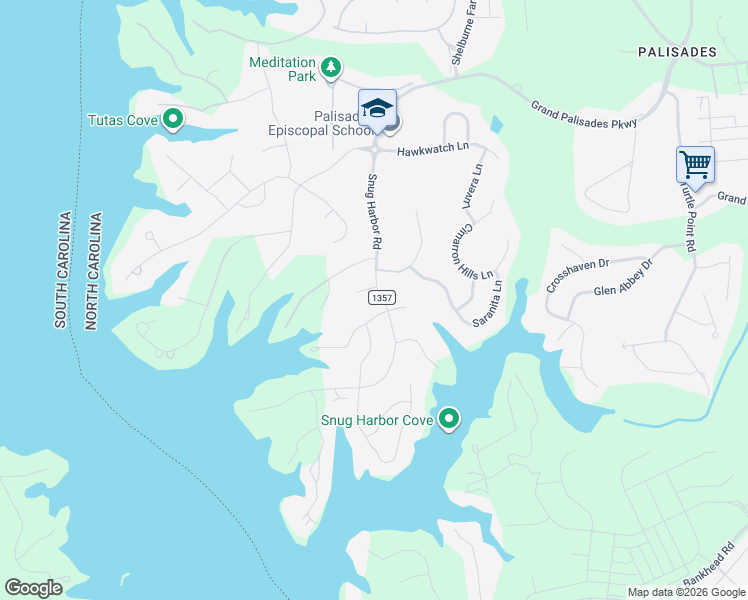 map of restaurants, bars, coffee shops, grocery stores, and more near 17612 Terryglass Lane in Charlotte