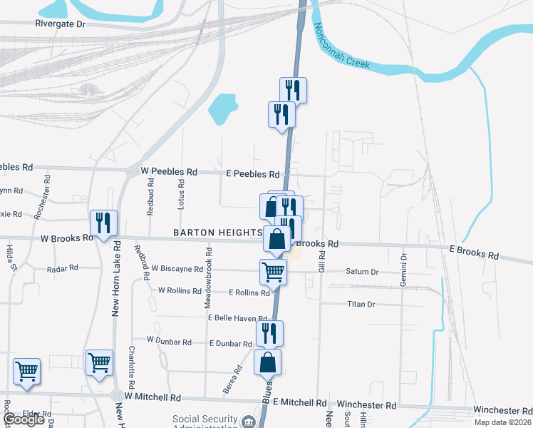 map of restaurants, bars, coffee shops, grocery stores, and more near 3119 South 3rd Street in Memphis