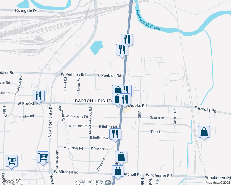 map of restaurants, bars, coffee shops, grocery stores, and more near 3119 South 3rd Street in Memphis