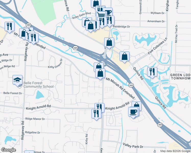 map of restaurants, bars, coffee shops, grocery stores, and more near 3094 Autumnwood Avenue in Memphis