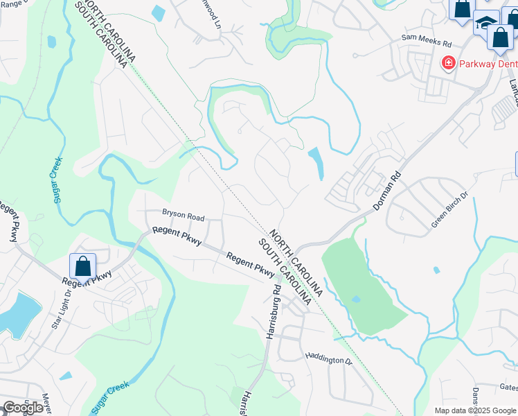 map of restaurants, bars, coffee shops, grocery stores, and more near 1036 Garrow Road in Fort Mill