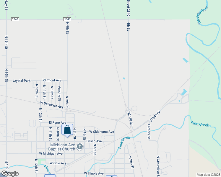 map of restaurants, bars, coffee shops, grocery stores, and more near in Chickasha