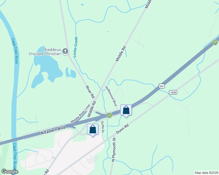 map of restaurants, bars, coffee shops, grocery stores, and more near 1000 Hollywood Boulevard in Fayetteville