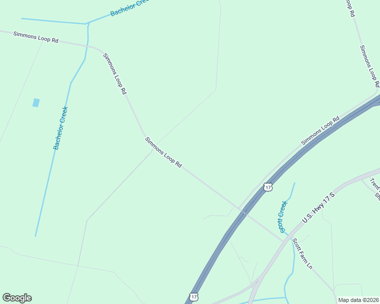 map of restaurants, bars, coffee shops, grocery stores, and more near 6768 U.S. 17 in Pollocksville