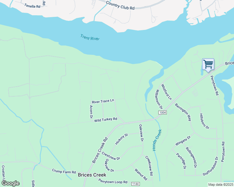 map of restaurants, bars, coffee shops, grocery stores, and more near 1896 Possum Trot Road in New Bern