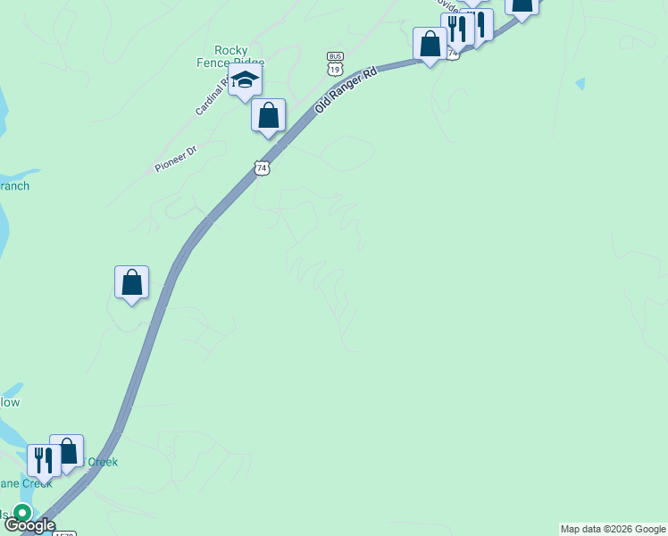 map of restaurants, bars, coffee shops, grocery stores, and more near 729 Canterbury Road in Murphy
