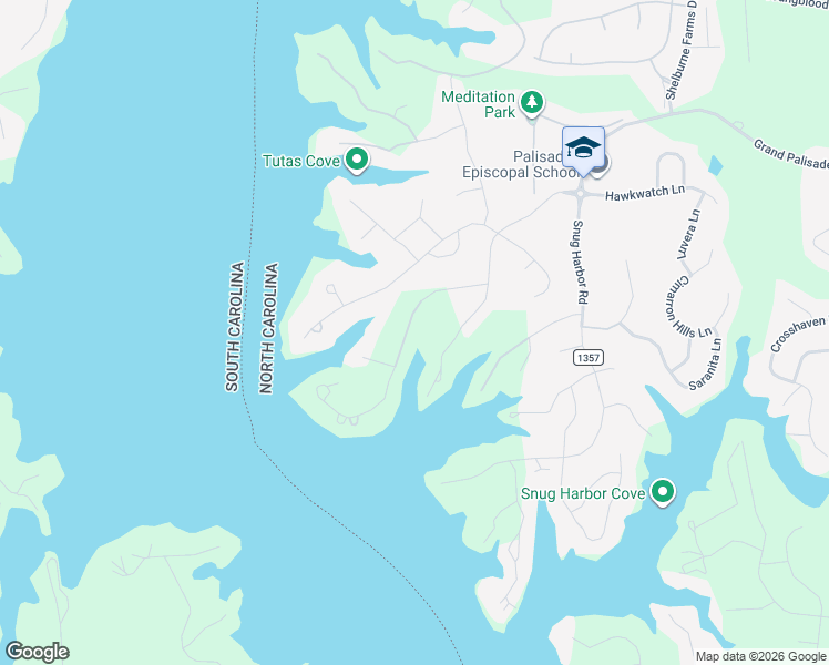 map of restaurants, bars, coffee shops, grocery stores, and more near 16632 Harbor View Road in Charlotte