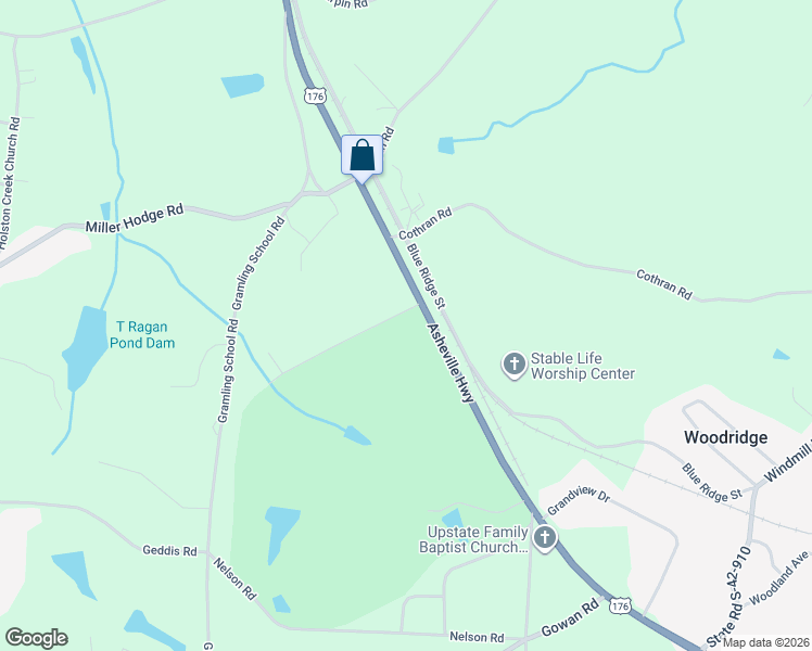 map of restaurants, bars, coffee shops, grocery stores, and more near 125 Settle Drive in Inman