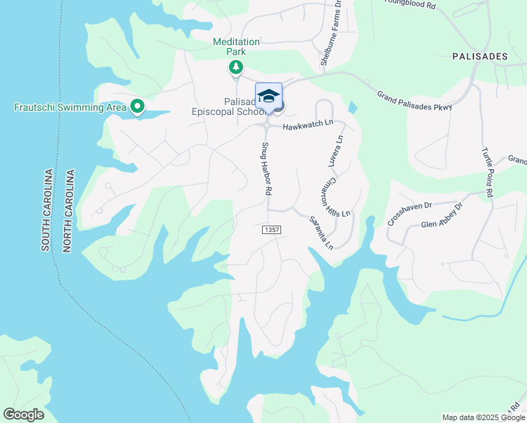 map of restaurants, bars, coffee shops, grocery stores, and more near 15012 Montage Lane in Charlotte