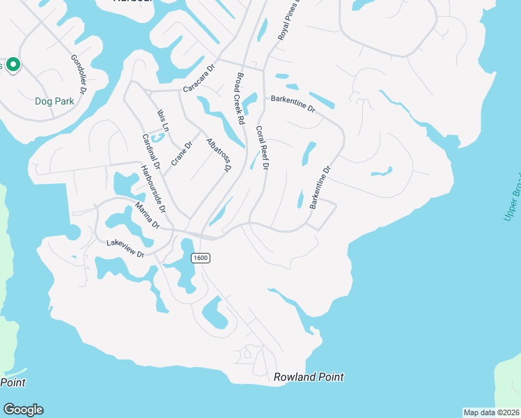 map of restaurants, bars, coffee shops, grocery stores, and more near 1013-1099 Coral Reef Drive in New Bern