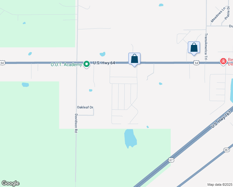 map of restaurants, bars, coffee shops, grocery stores, and more near 111 Sunflower Lane in Beebe