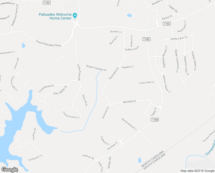 map of restaurants, bars, coffee shops, grocery stores, and more near 10101 Daufuskie Drive in Charlotte