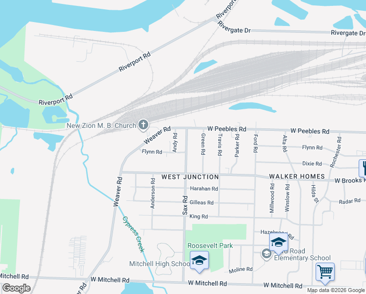 map of restaurants, bars, coffee shops, grocery stores, and more near 3047 Sax Road in Memphis