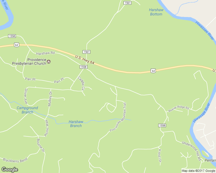 map of restaurants, bars, coffee shops, grocery stores, and more near 89 Smoke Rise Circle in Murphy