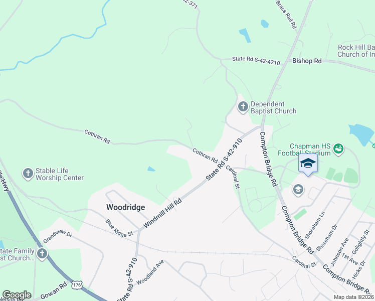 map of restaurants, bars, coffee shops, grocery stores, and more near 161 Cothran Road in Inman