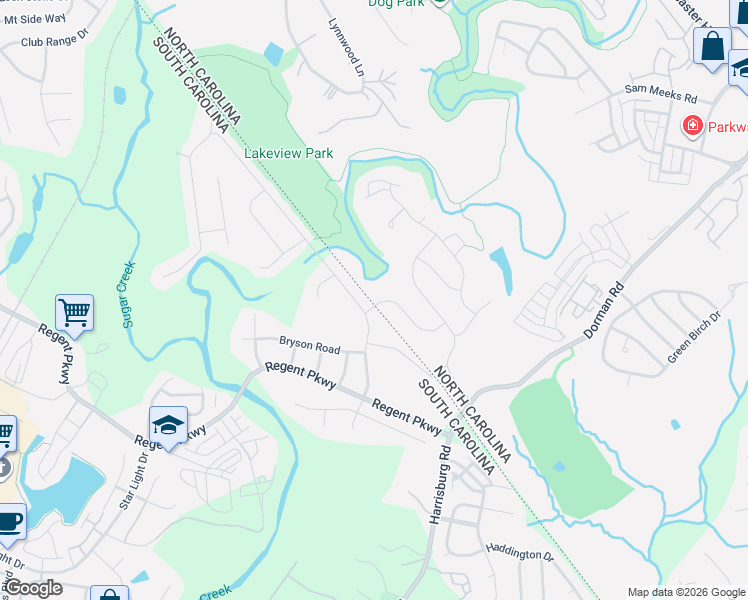 map of restaurants, bars, coffee shops, grocery stores, and more near 3094 Gilroy Drive in Indian Land