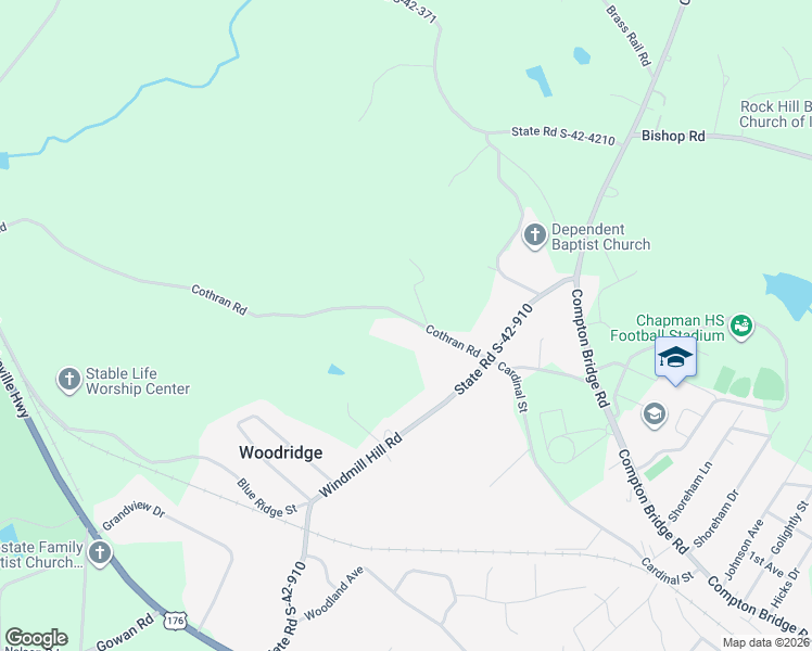 map of restaurants, bars, coffee shops, grocery stores, and more near 161 Cothran Road in Inman