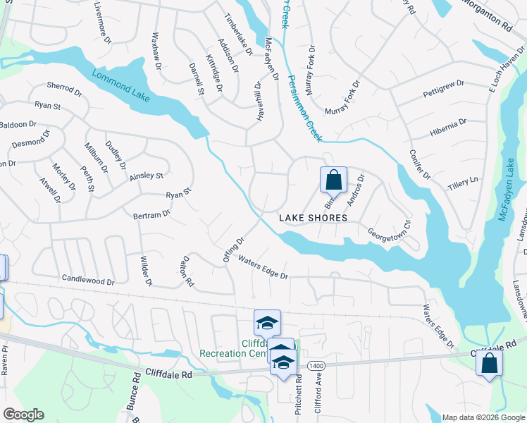 map of restaurants, bars, coffee shops, grocery stores, and more near 699 Georgetown Circle in Fayetteville