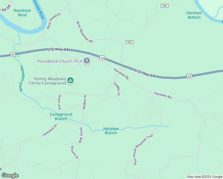 map of restaurants, bars, coffee shops, grocery stores, and more near 201 Mulkey Drive in Murphy