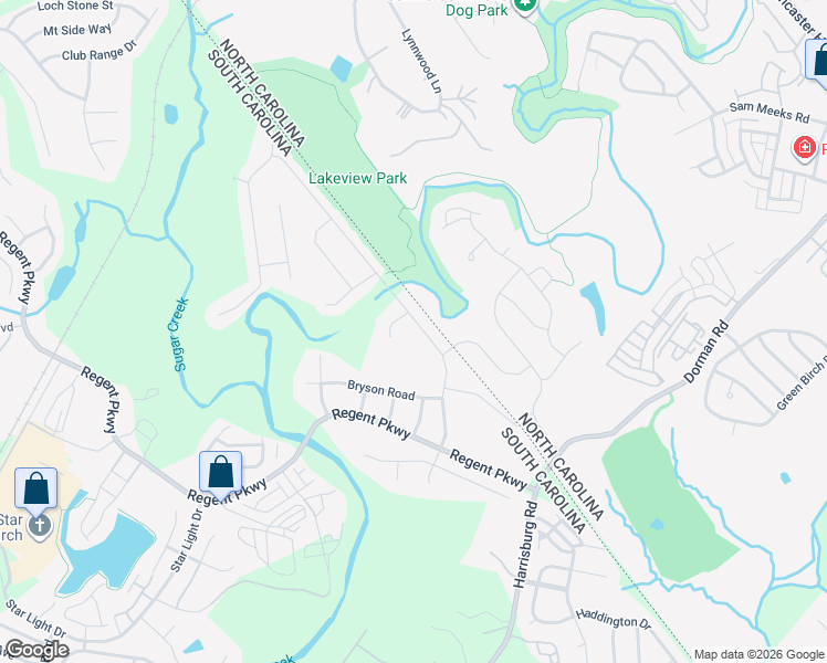 map of restaurants, bars, coffee shops, grocery stores, and more near 4033 Bainbridge Place in Fort Mill