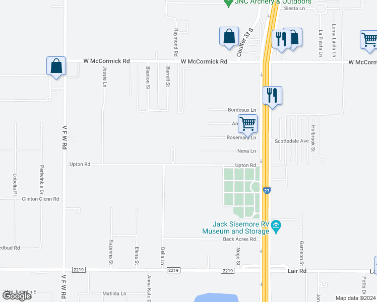 map of restaurants, bars, coffee shops, grocery stores, and more near 7850 Upton Road in Amarillo