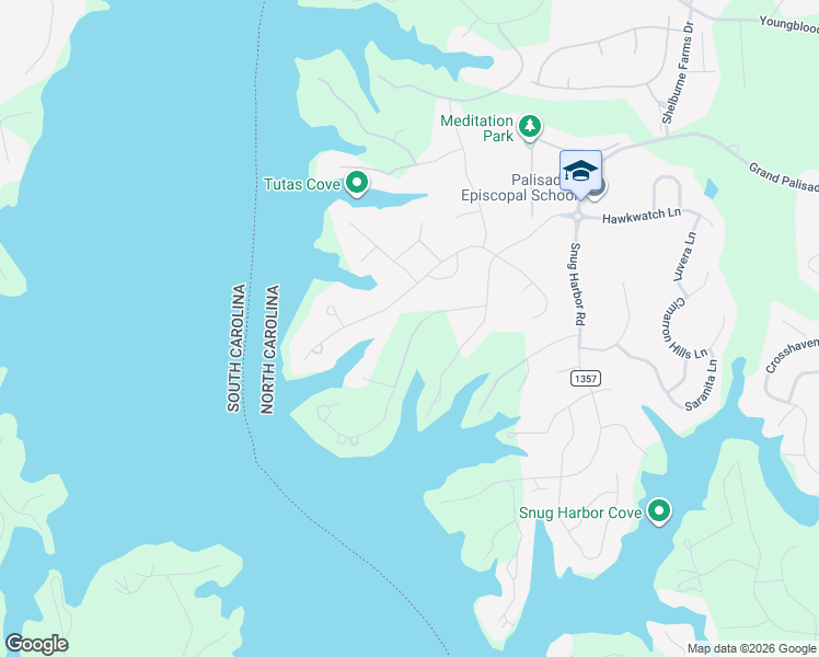 map of restaurants, bars, coffee shops, grocery stores, and more near 16632 Harbor View Road in Charlotte