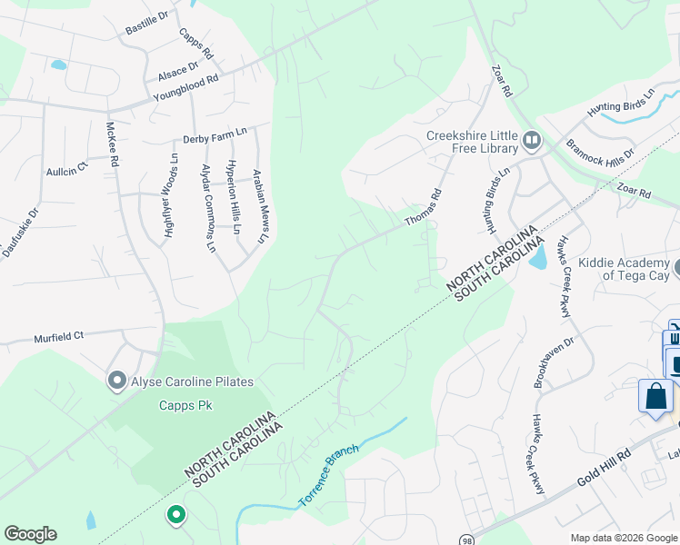 map of restaurants, bars, coffee shops, grocery stores, and more near in Charlotte