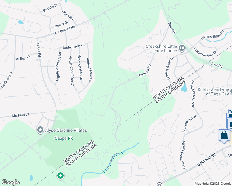 map of restaurants, bars, coffee shops, grocery stores, and more near in Charlotte