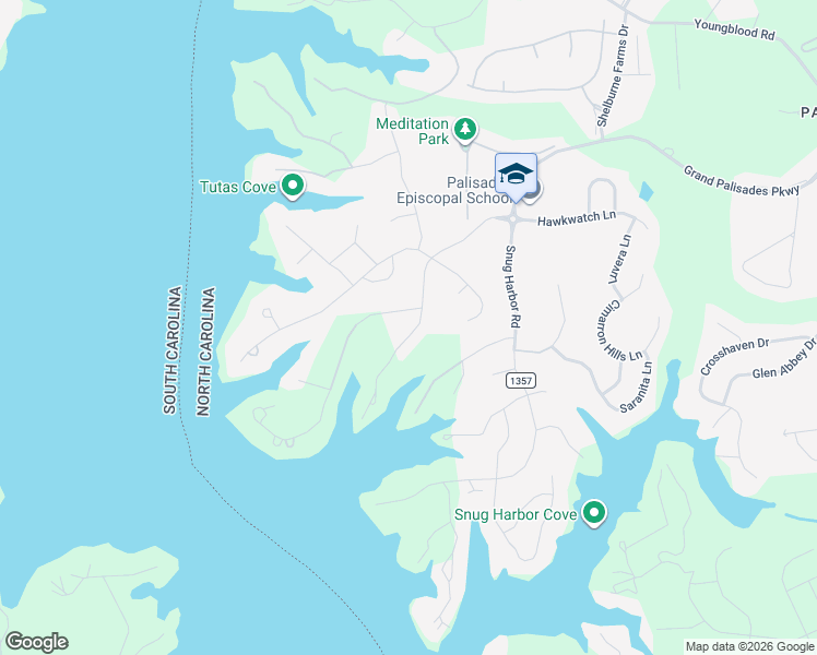 map of restaurants, bars, coffee shops, grocery stores, and more near 16835 Harbor View Road in Charlotte