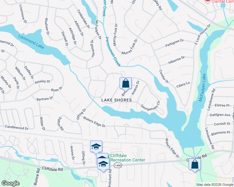 map of restaurants, bars, coffee shops, grocery stores, and more near 417 Oakgrove Drive in Fayetteville