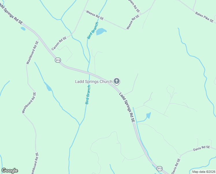 map of restaurants, bars, coffee shops, grocery stores, and more near 2476 Ladd Springs Rd SE in Bradley