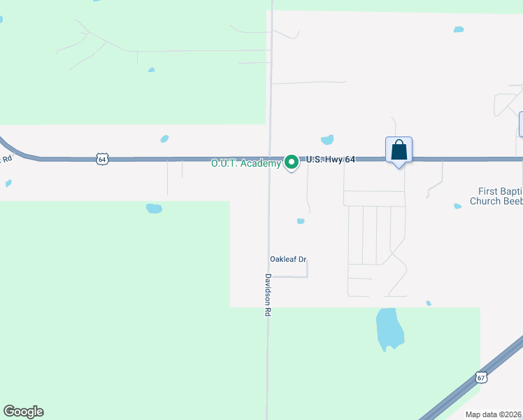 map of restaurants, bars, coffee shops, grocery stores, and more near 552 Davidson Road in Beebe