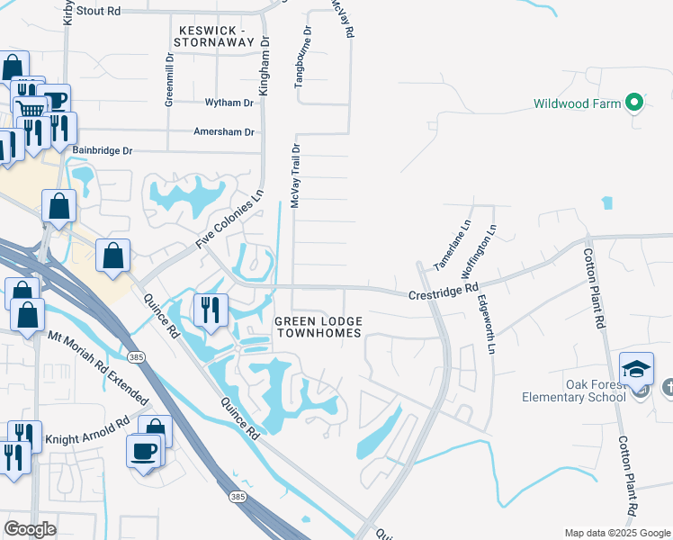 map of restaurants, bars, coffee shops, grocery stores, and more near 7017 Hearthside Cove in Memphis