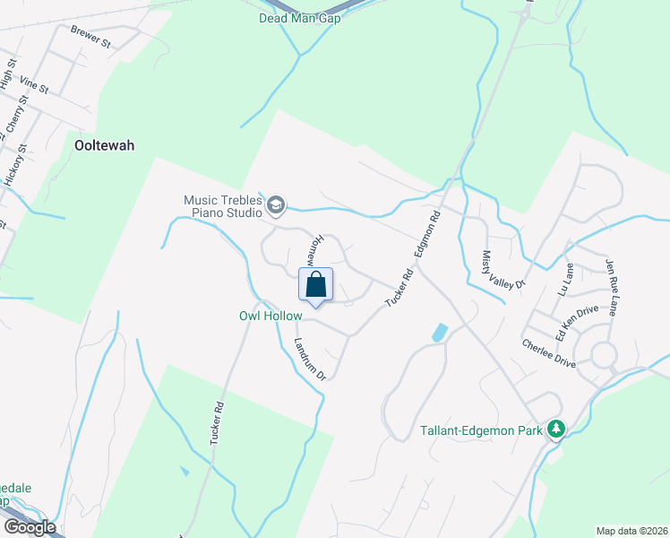 map of restaurants, bars, coffee shops, grocery stores, and more near 5664 Phlox Lane in Ooltewah