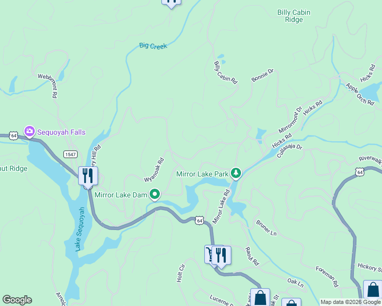 map of restaurants, bars, coffee shops, grocery stores, and more near 690 Wyanoak Road in Highlands