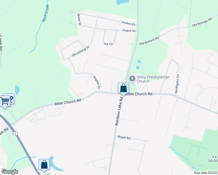 map of restaurants, bars, coffee shops, grocery stores, and more near 4343 Bible Church Road in Boiling Springs