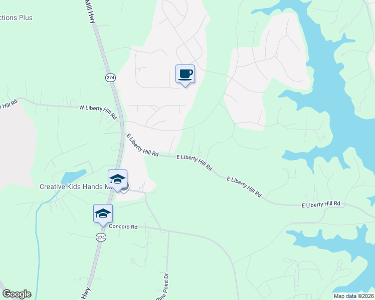 map of restaurants, bars, coffee shops, grocery stores, and more near 5312 East Liberty Hill Road in York